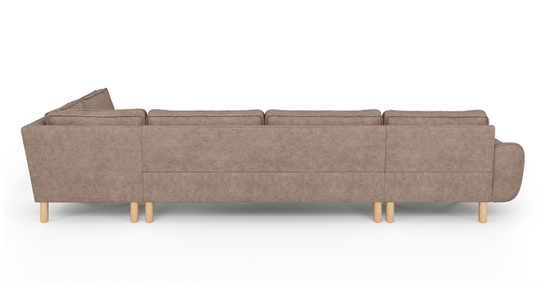 Klem 372 x 210 Köşe Silindir Ahşap Ayak - Fitilli Kadife