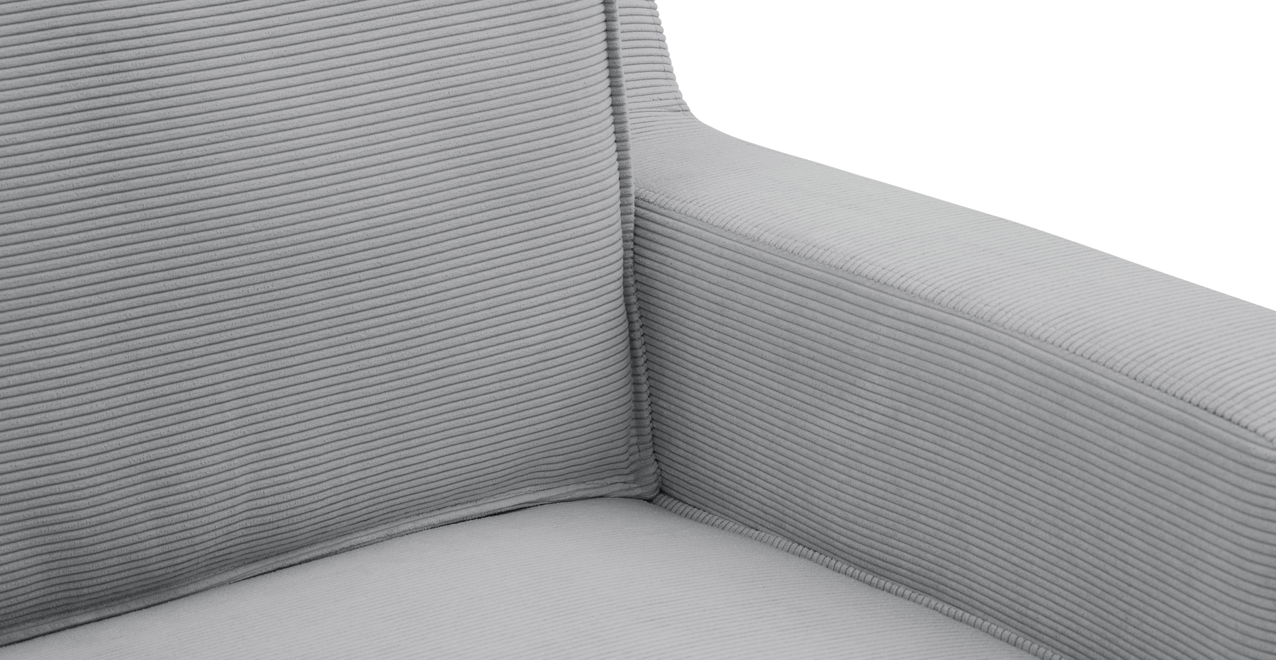 Klem Slim Üçlü Koltuk Large Silindir Ahşap Ayak - Fitilli Kadife