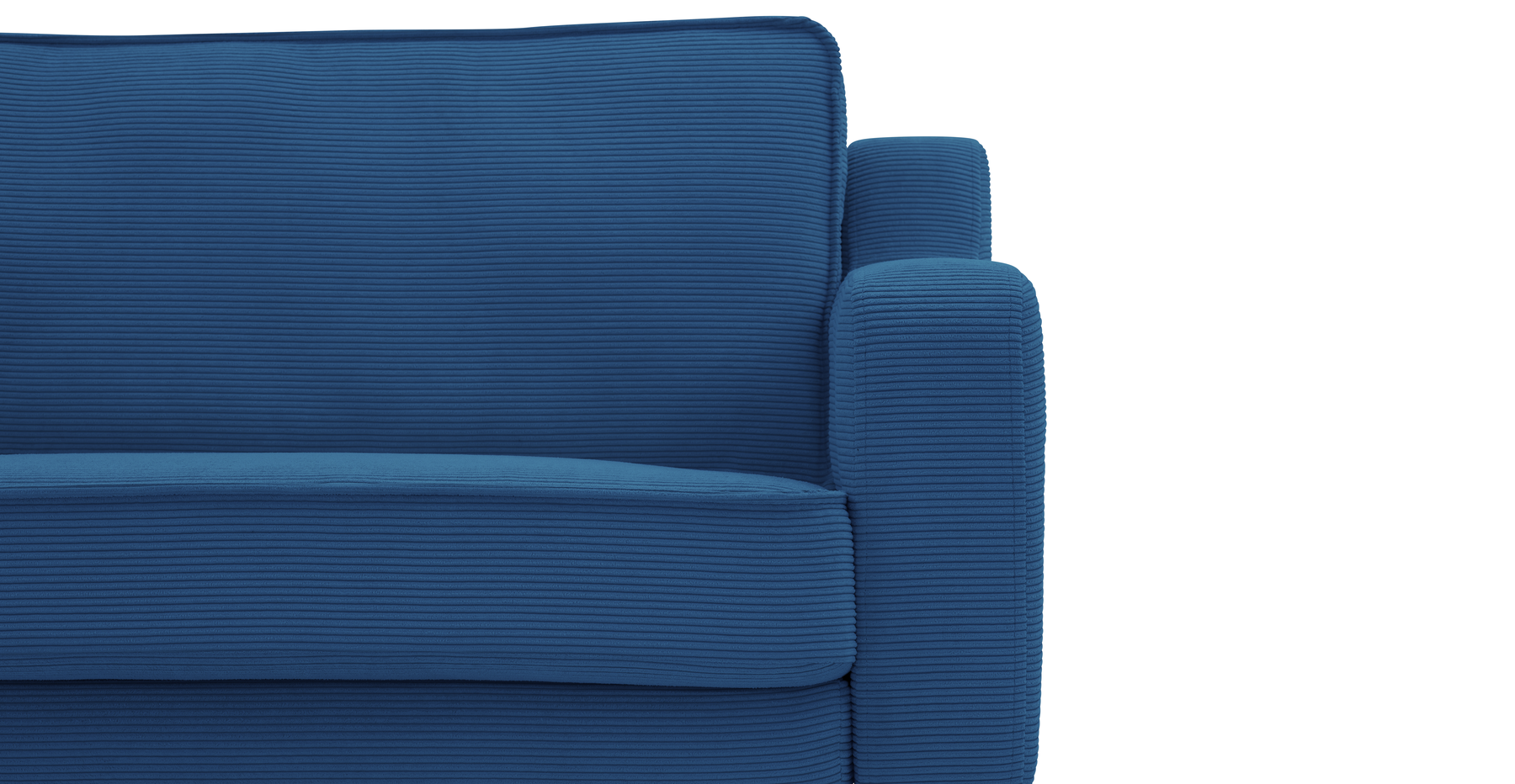 Klem Slim Üçlü Koltuk Large Silindir Ahşap Ayak - Fitilli Kadife