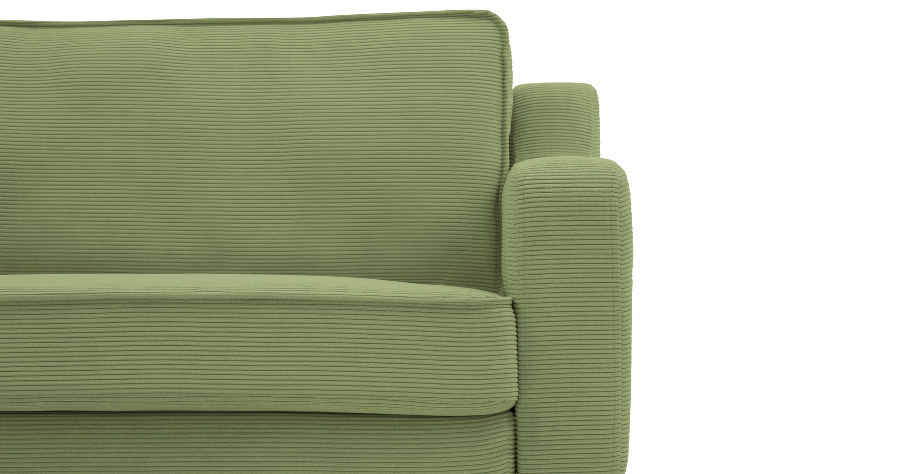 Klem Slim Üçlü Koltuk Large Silindir Ahşap Ayak - Fitilli Kadife