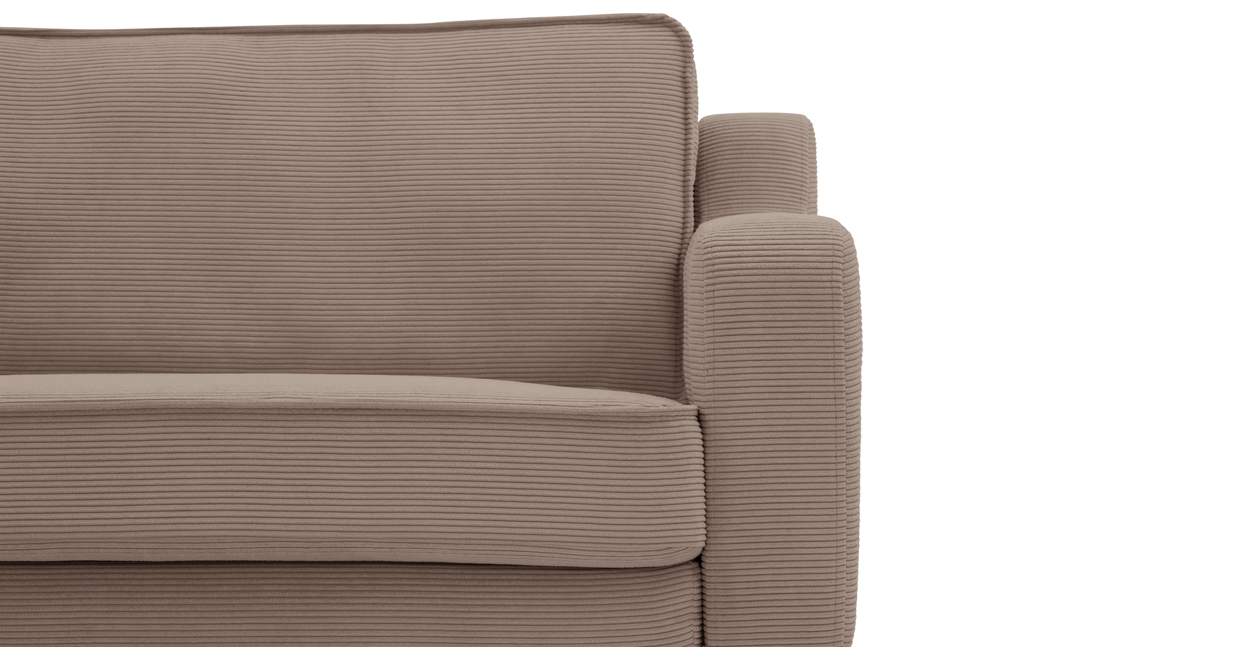 Klem Slim Üçlü Koltuk Large Silindir Ahşap Ayak - Fitilli Kadife