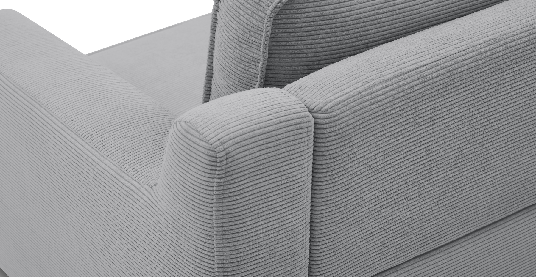Klem Slim Üçlü Koltuk Large Ahşap Ayak - Fitilli Kadife