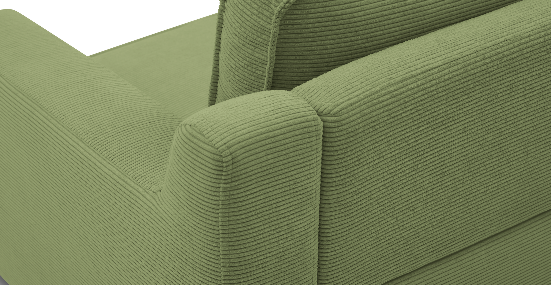 Klem Slim Üçlü Koltuk Large Silindir Ahşap Ayak - Fitilli Kadife