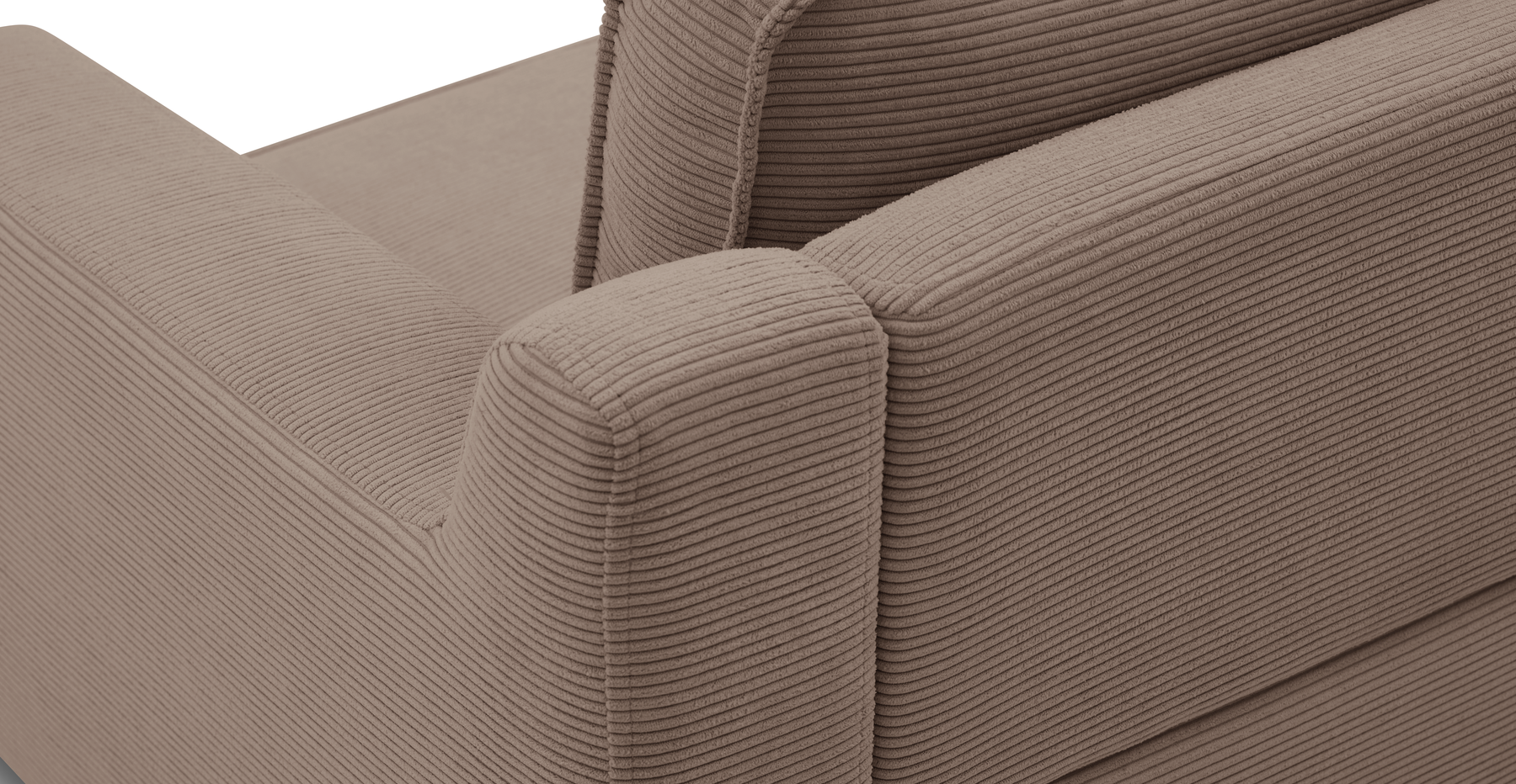 Klem Slim Üçlü Koltuk Large Silindir Ahşap Ayak - Fitilli Kadife