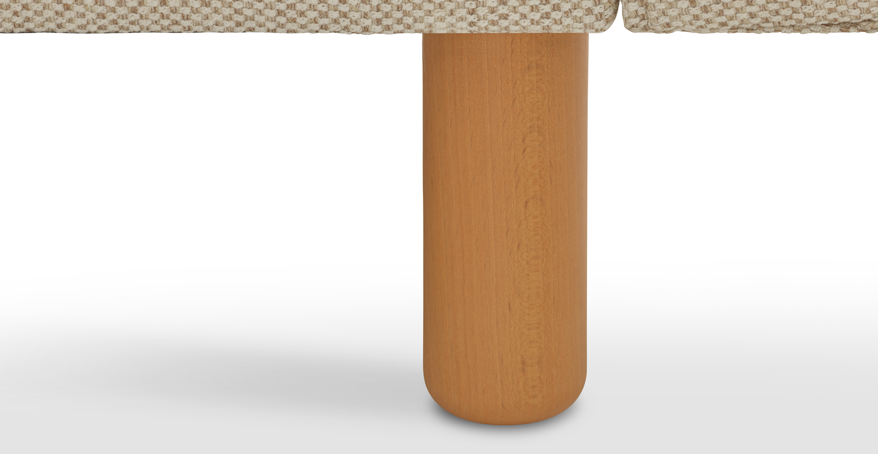Klem Loveseat Silindir Ahşap Ayak - Doğal Doku
