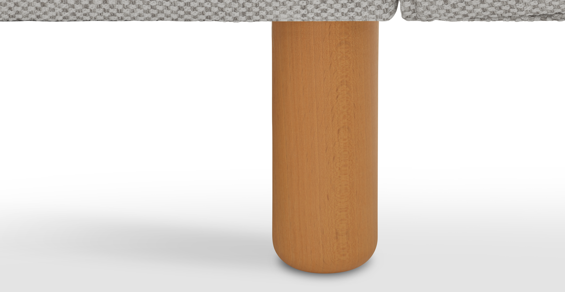 Klem Loveseat Silindir Ahşap Ayak - Doğal Doku