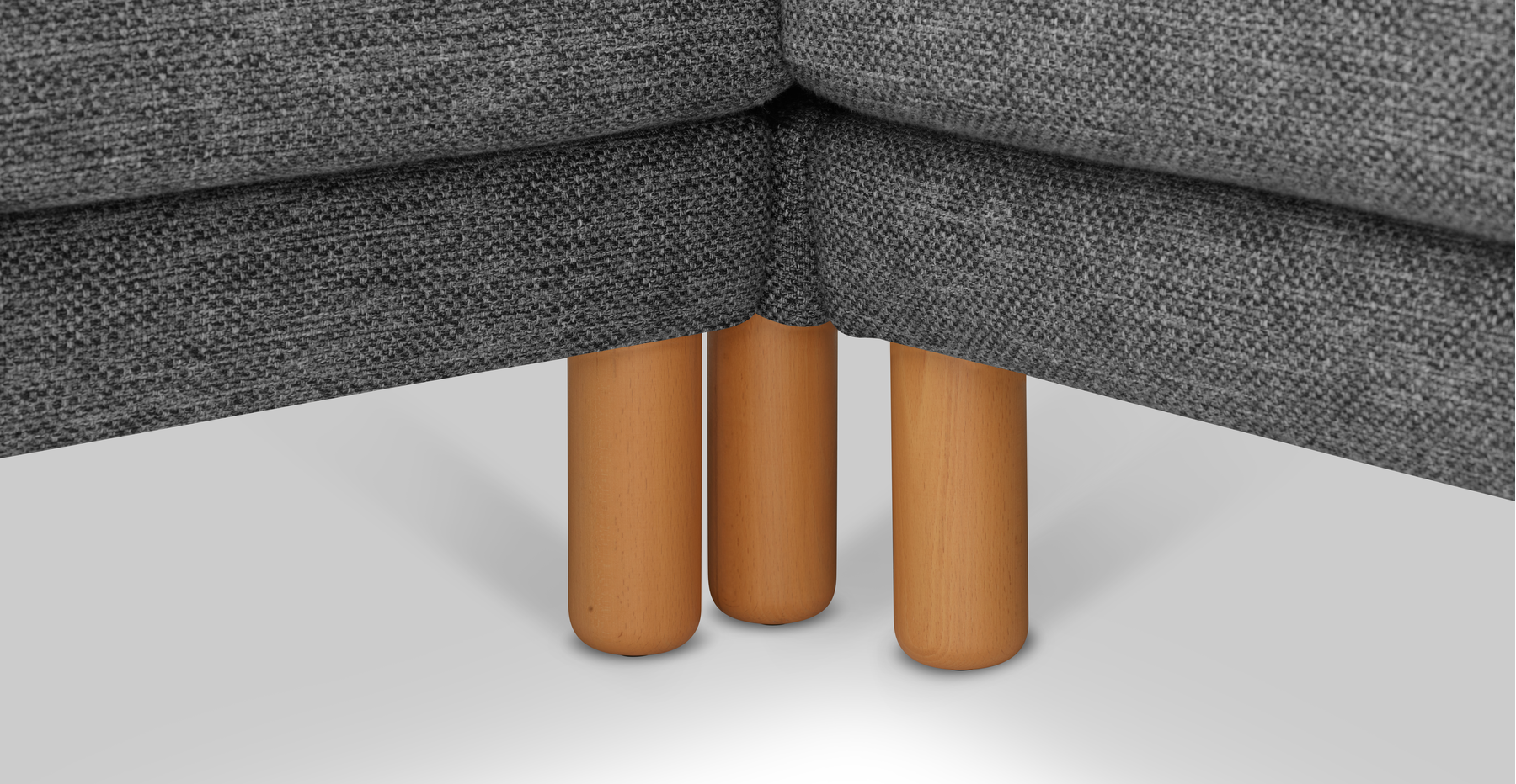 Klem Slim 283 x 203 Köşe Silindir Ahşap Ayak - Doğal Doku