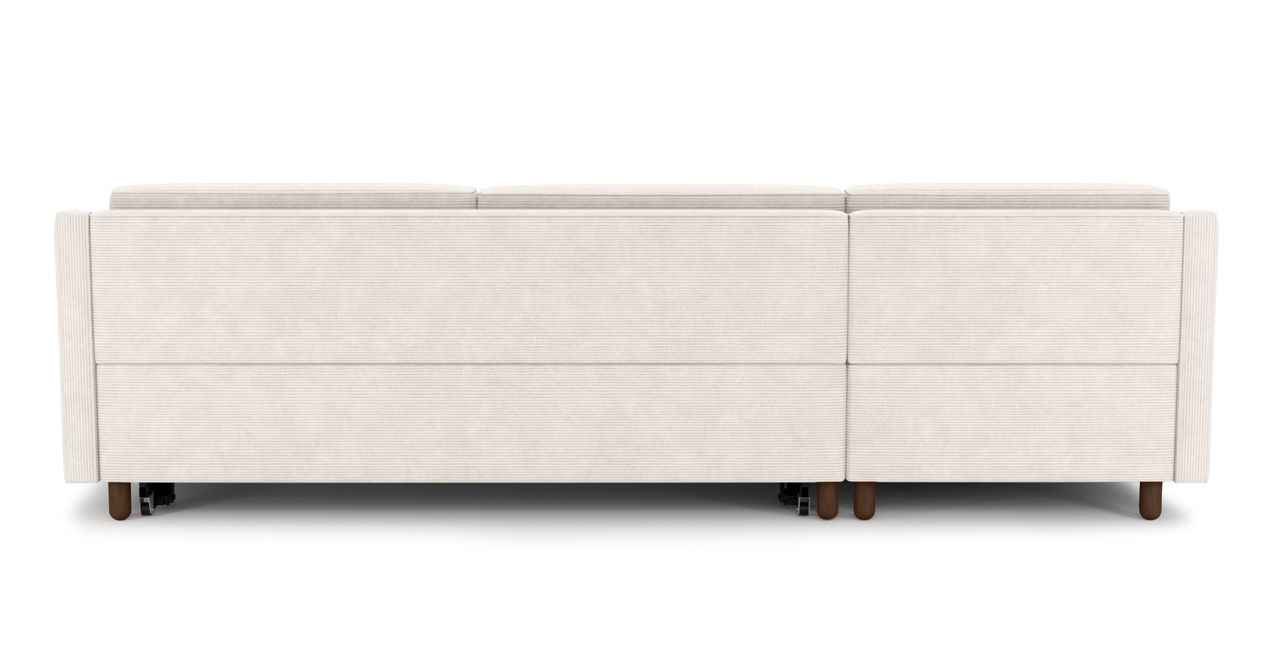 Losa Slim 292 x 166 Yataklı Köşe Silindir Ahşap Ayak - Fitilli Kadife