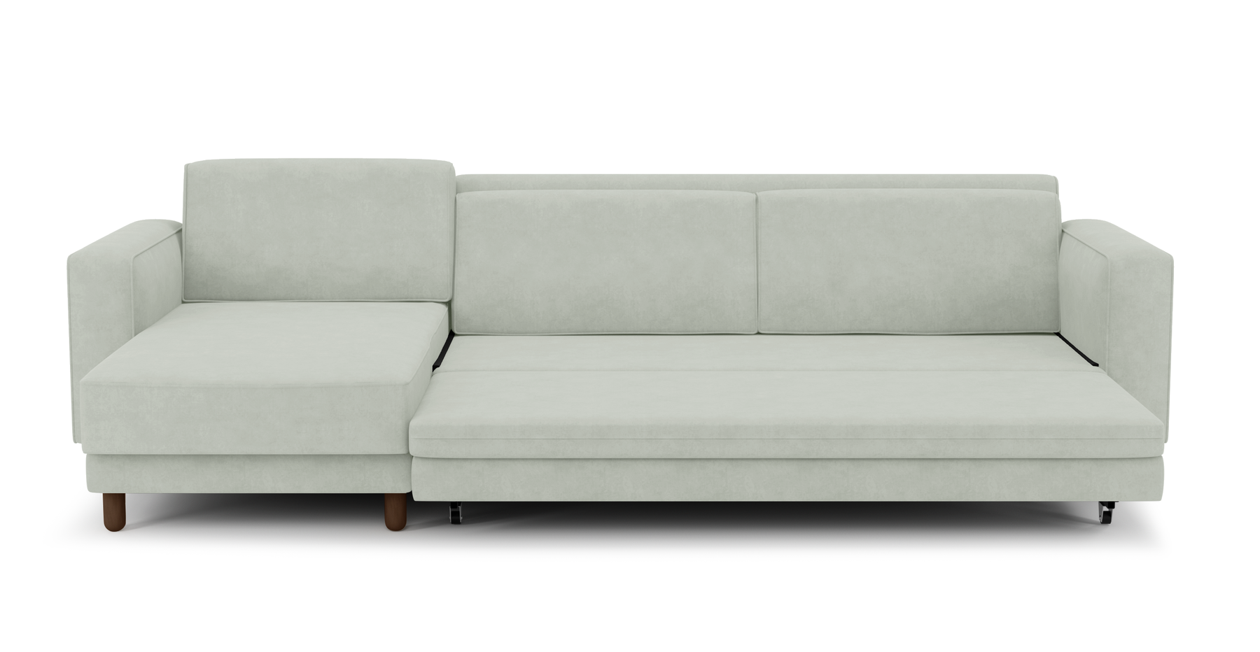 Losa 317 x 166 Yataklı Köşe Silindir Ahşap Ayak - Kadife