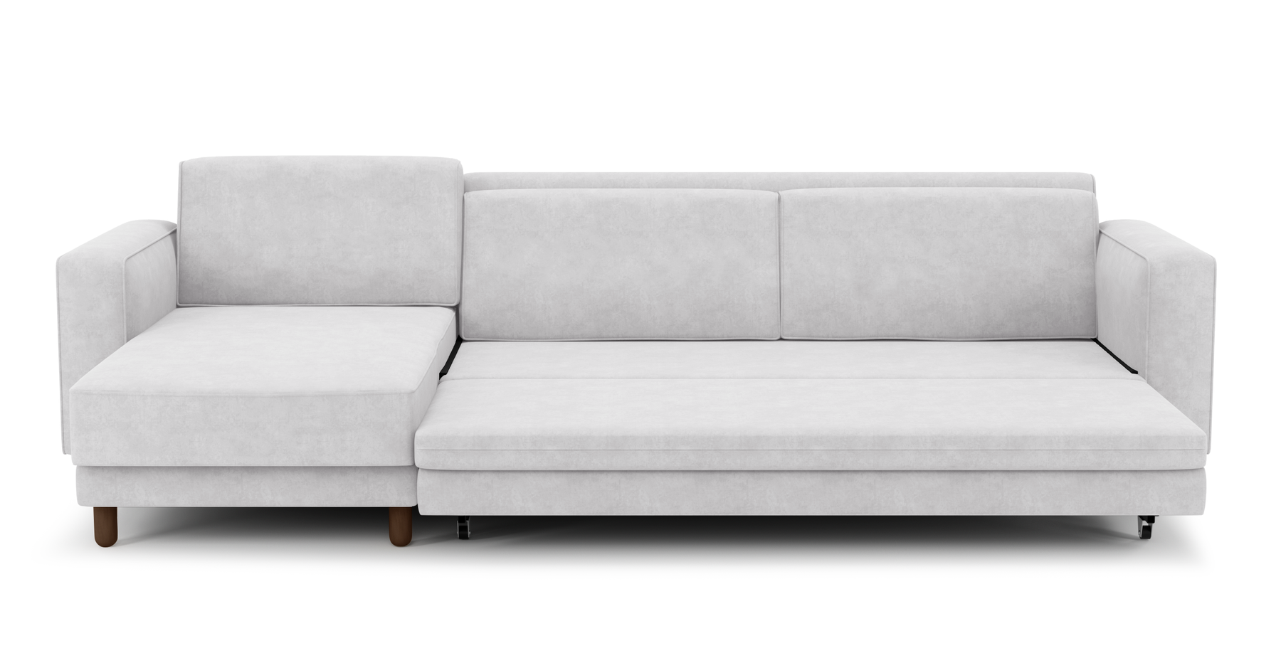Losa 317 x 166 Yataklı Köşe Silindir Ahşap Ayak - Kadife