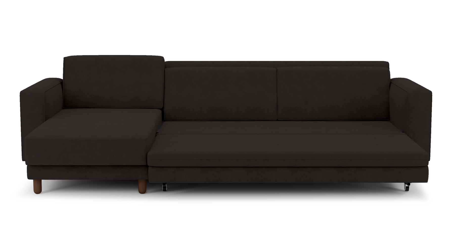 Losa 317 x 166 Yataklı Köşe Silindir Ahşap Ayak - Kadife
