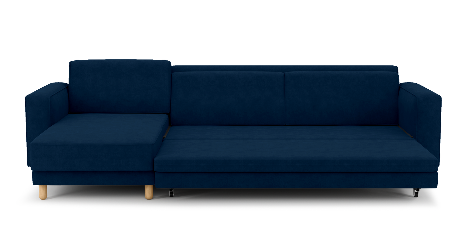 Losa 317 x 166 Yataklı Köşe Silindir Ahşap Ayak - Kadife