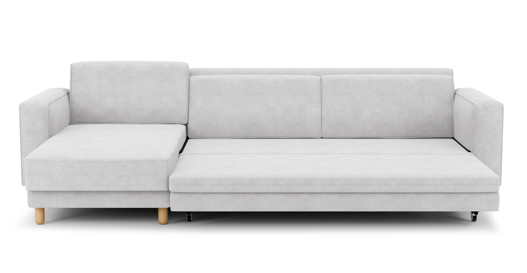 Losa 317 x 166 Yataklı Köşe Silindir Ahşap Ayak - Kadife