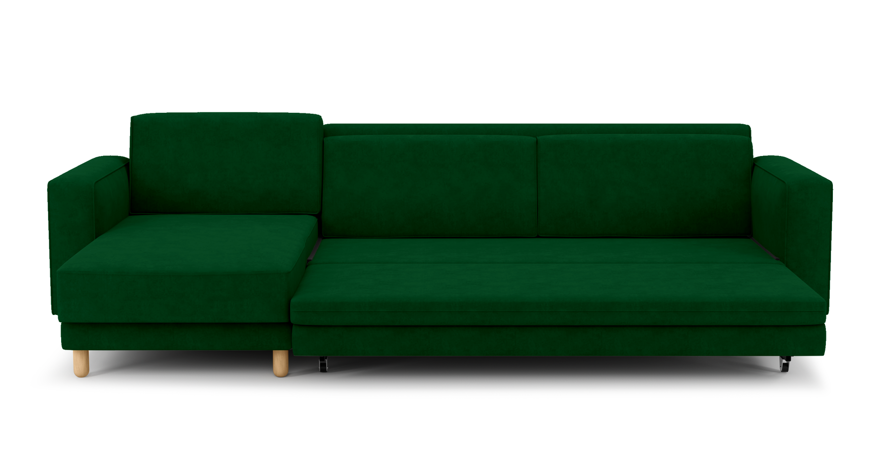 Losa 317 x 166 Yataklı Köşe Silindir Ahşap Ayak - Kadife
