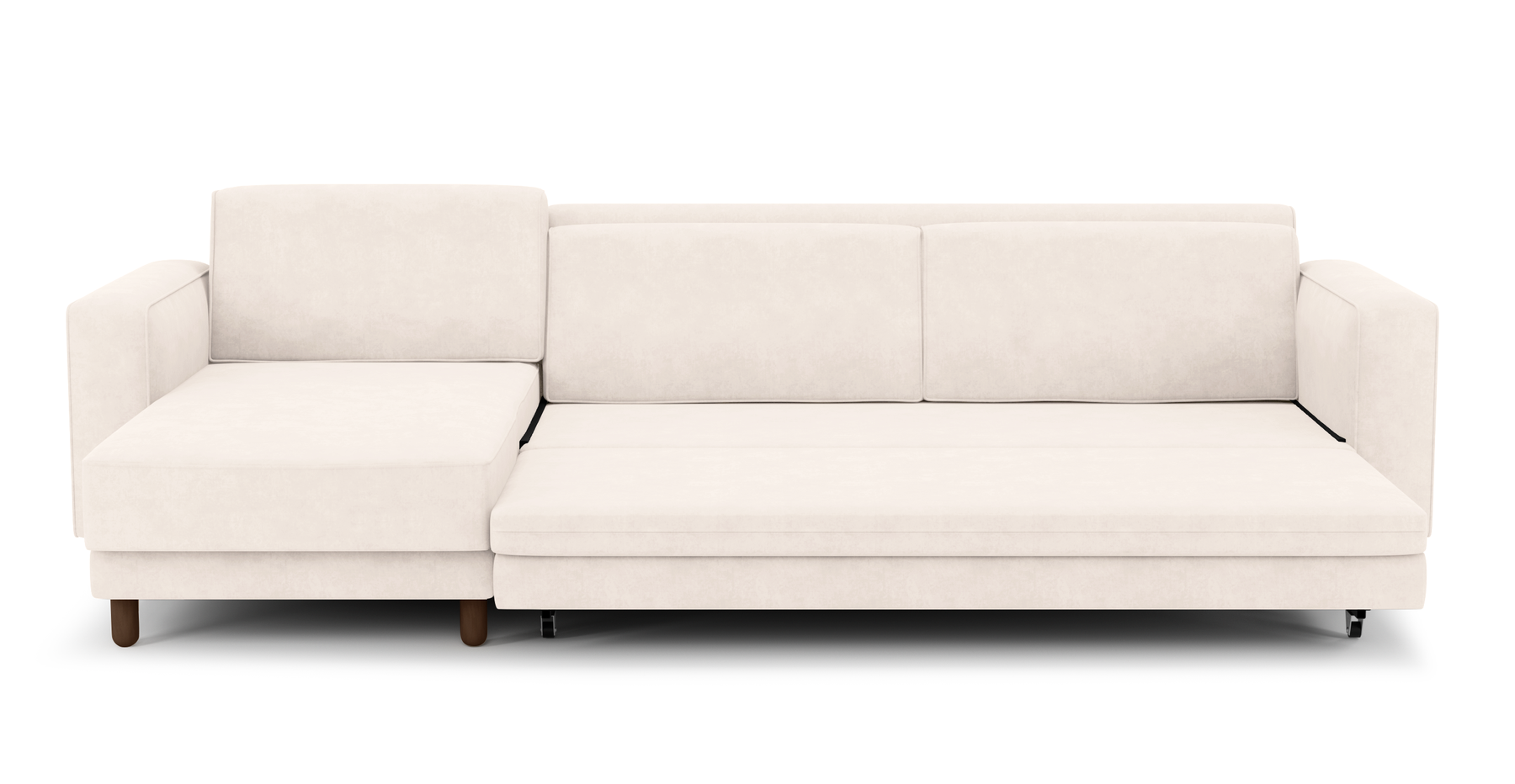 Losa 317 x 166 Yataklı Köşe Silindir Ahşap Ayak - Kadife