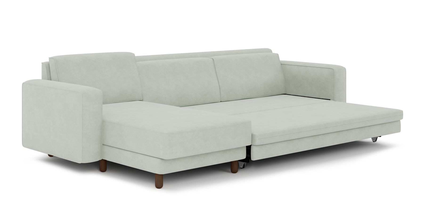 Losa 317 x 166 Yataklı Köşe Silindir Ahşap Ayak - Kadife