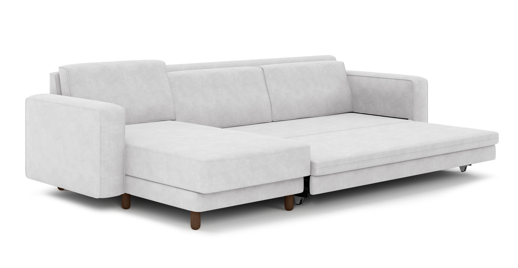 Losa 317 x 166 Yataklı Köşe Silindir Ahşap Ayak - Kadife