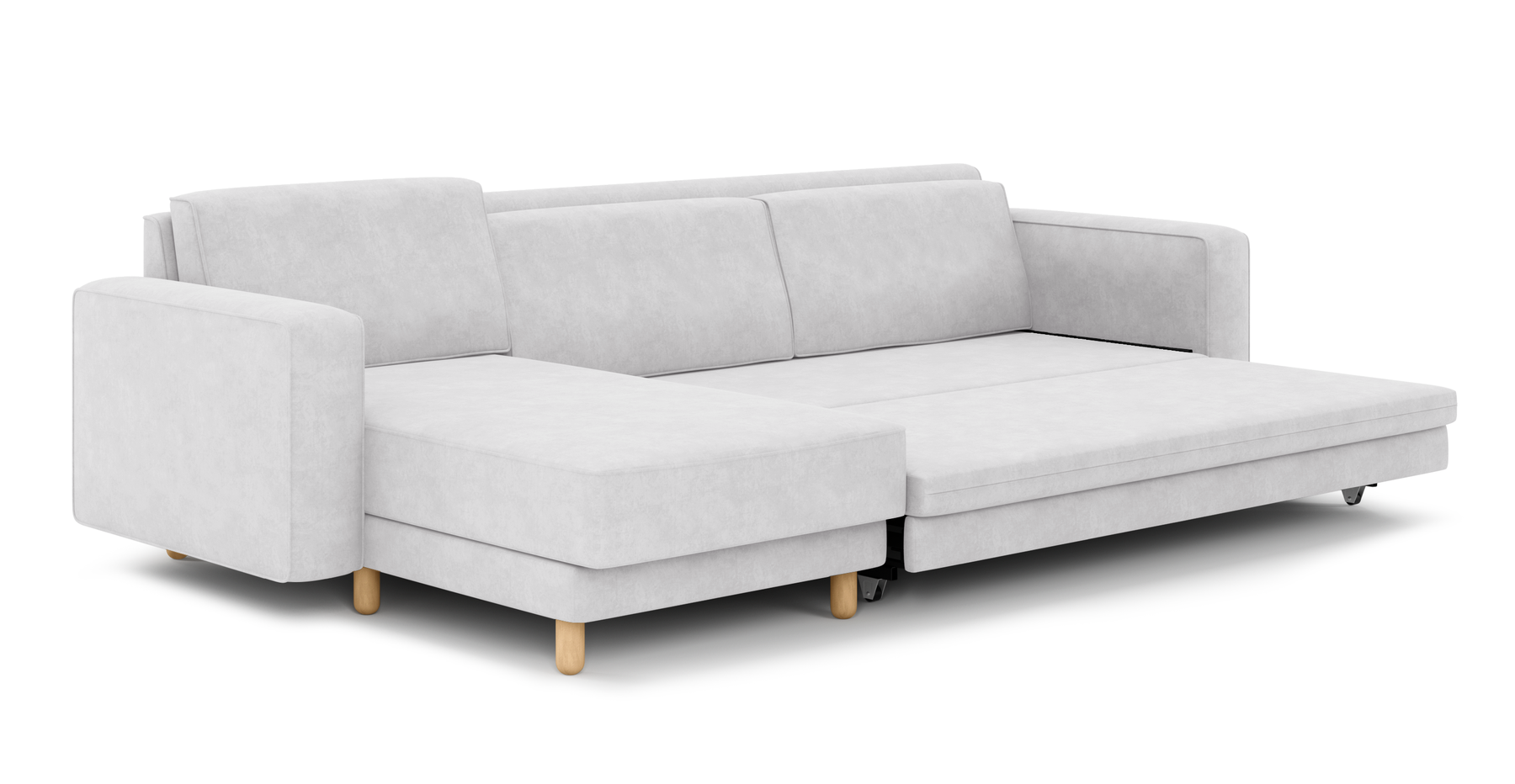 Losa 317 x 166 Yataklı Köşe Silindir Ahşap Ayak - Kadife
