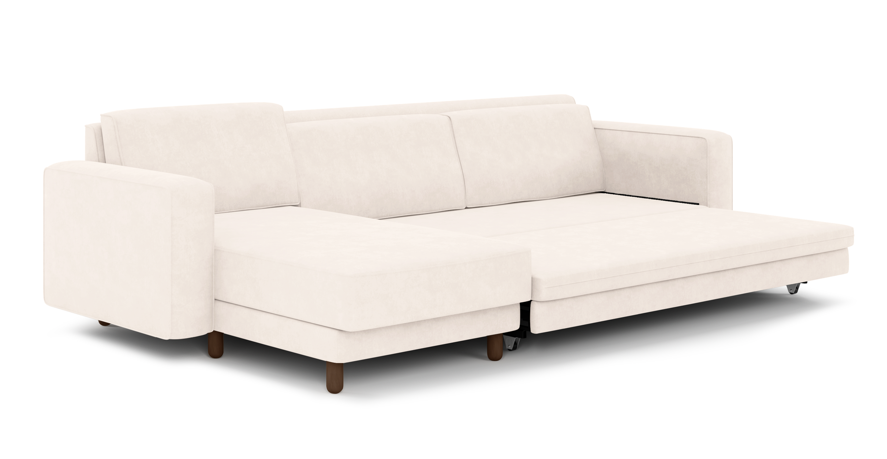 Losa 317 x 166 Yataklı Köşe Silindir Ahşap Ayak - Kadife