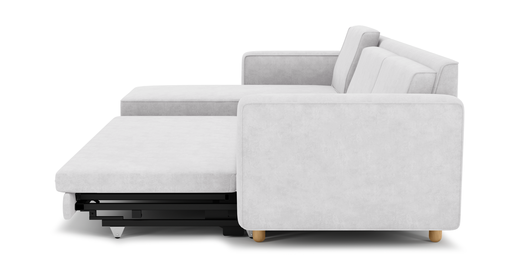 Losa 317 x 166 Yataklı Köşe Silindir Ahşap Ayak - Kadife