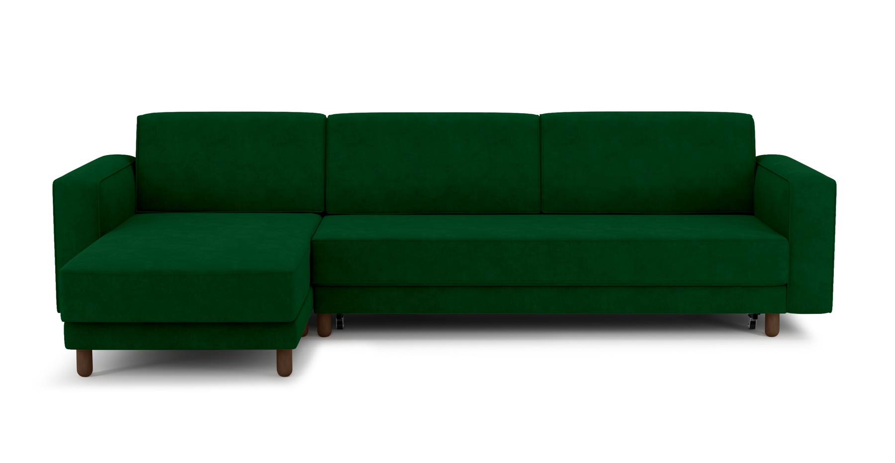 Losa 317 x 166 Yataklı Köşe Silindir Ahşap Ayak - Kadife