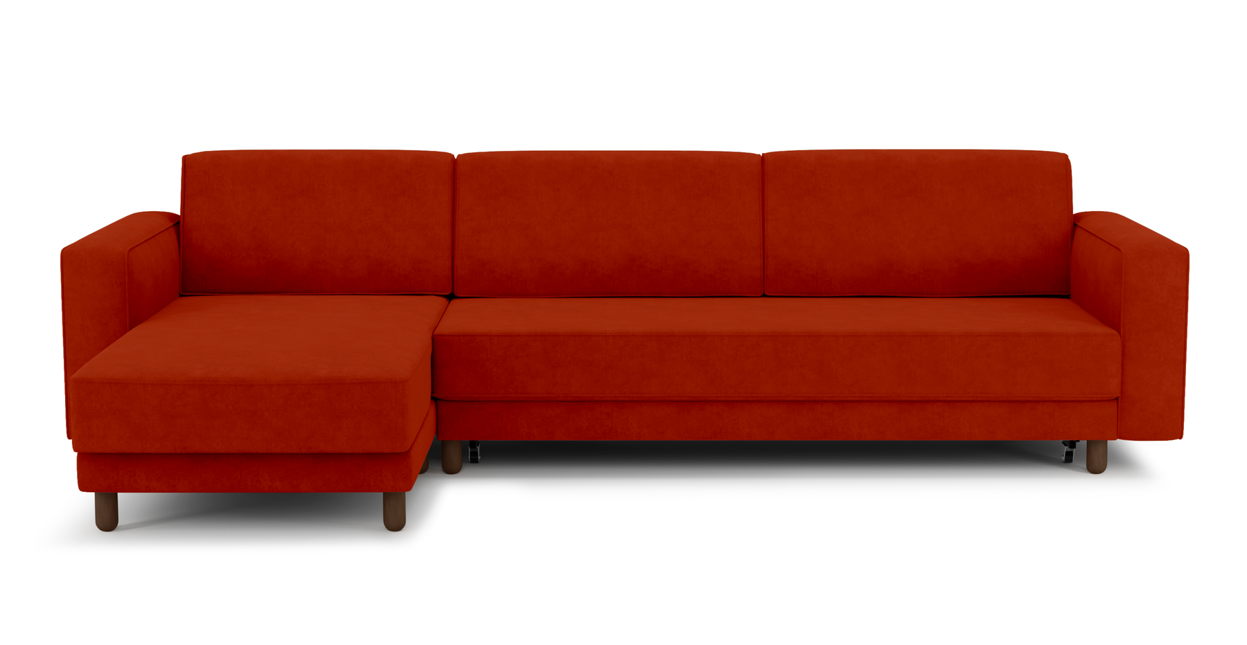 Losa 317 x 166 Yataklı Köşe Silindir Ahşap Ayak - Kadife