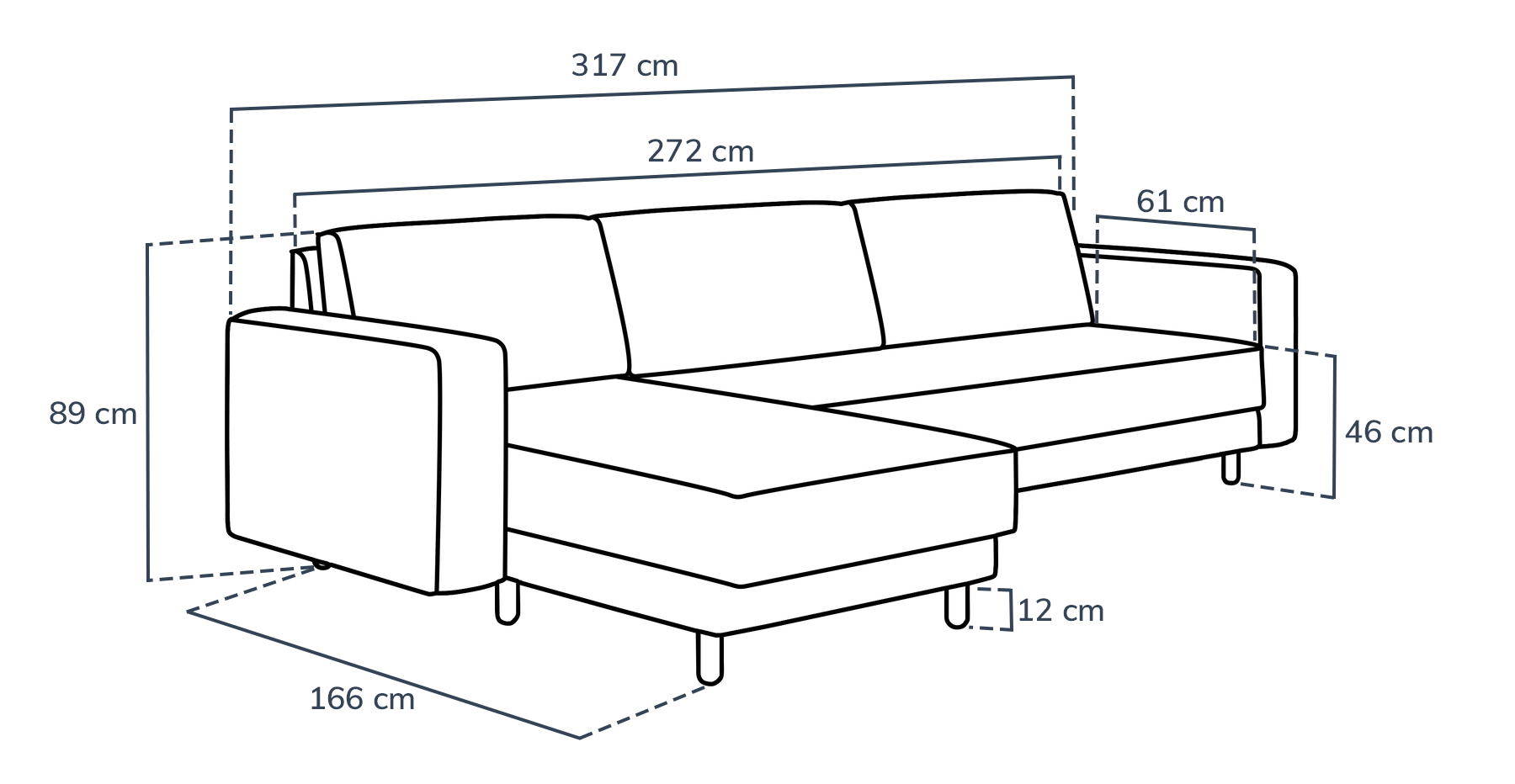 Losa 317 x 166 Yataklı Köşe Silindir Ahşap Ayak - Kadife