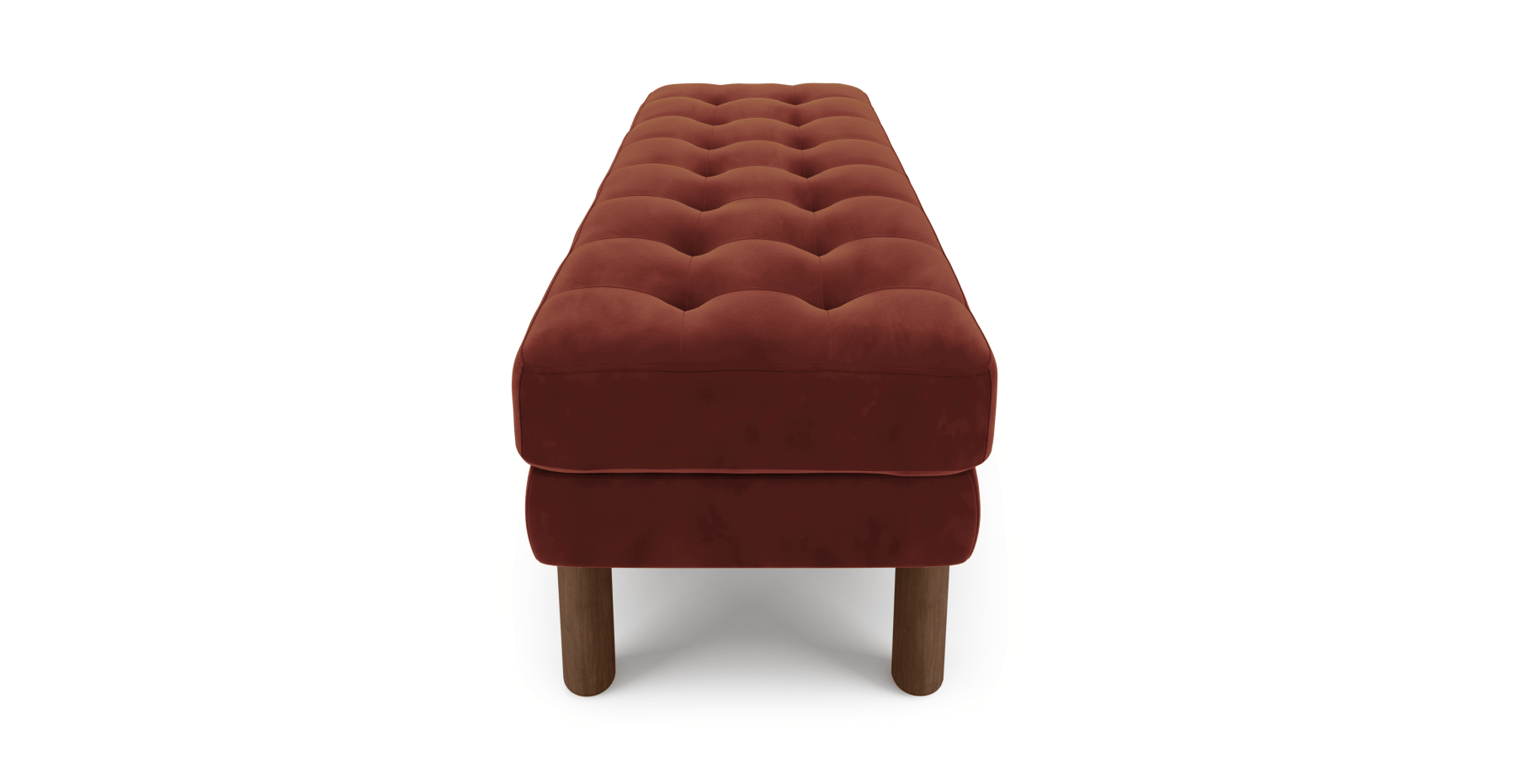 Modsy Bench Silindir Ahşap Ayak - Kadife