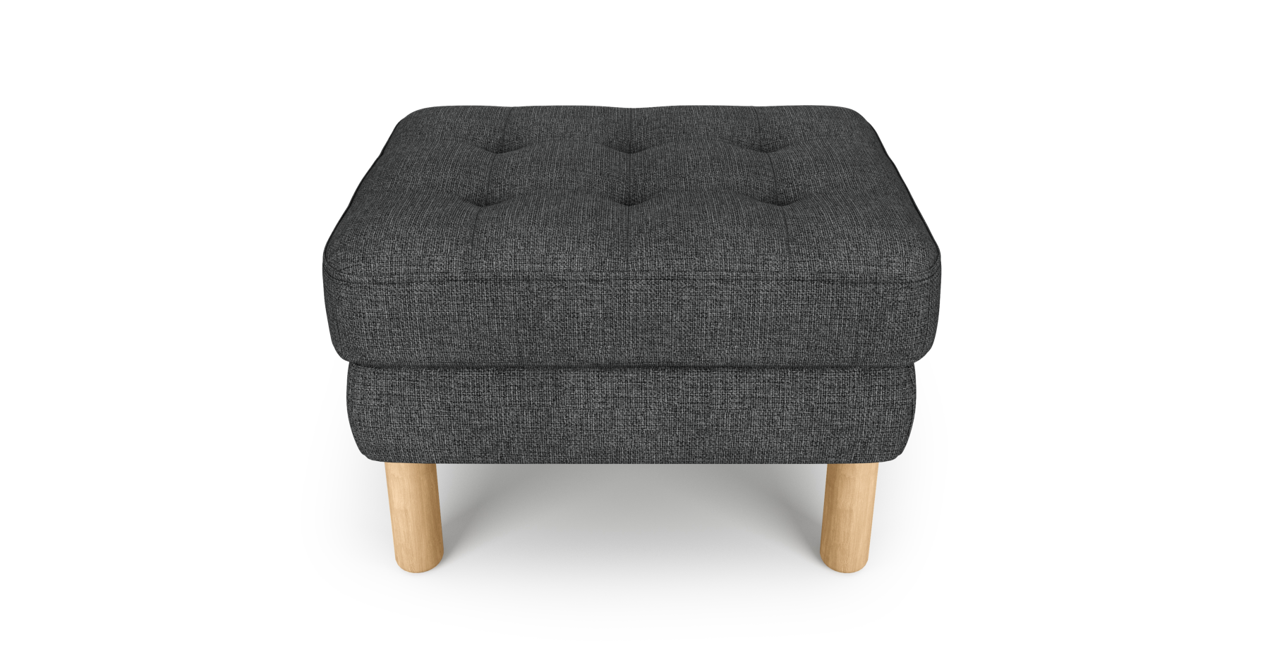 Modsy Puf Small Silindir Ahşap Ayak - Keten