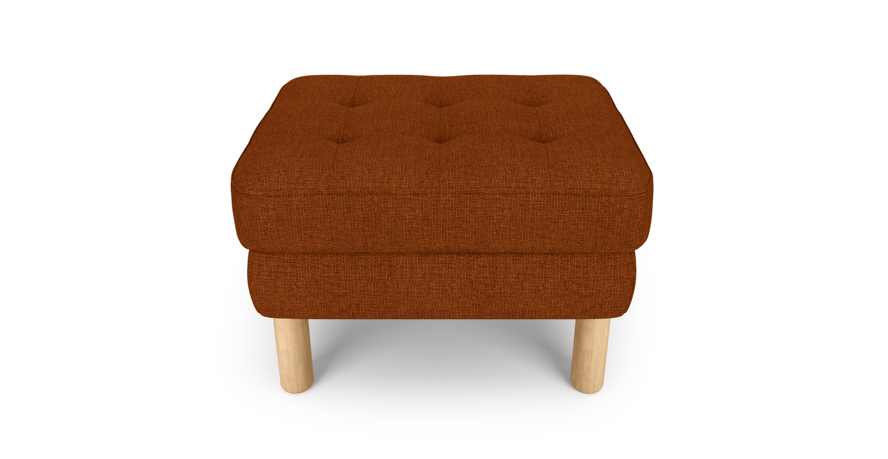 Modsy Puf Small Silindir Ahşap Ayak - Keten
