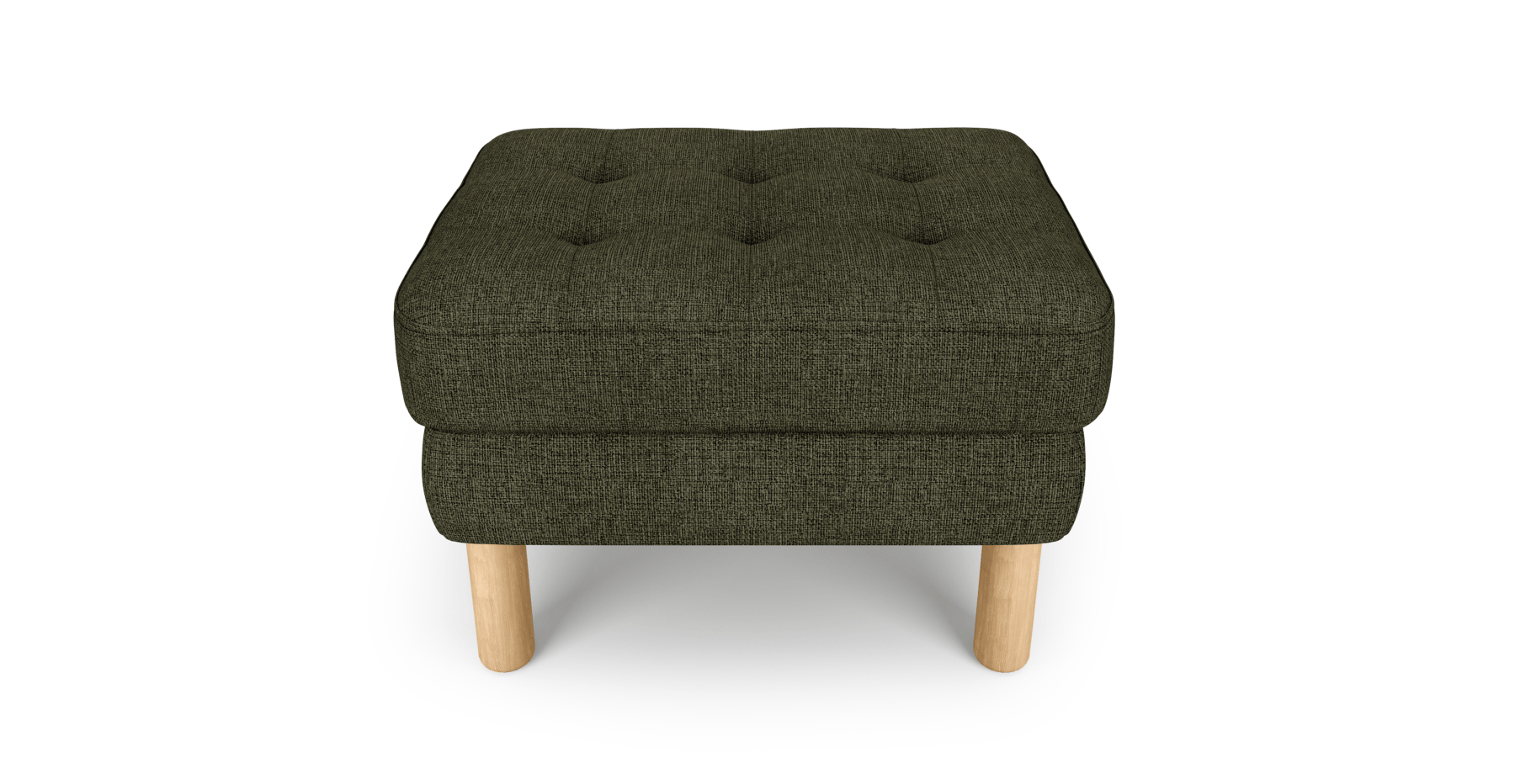 Modsy Puf Small Silindir Ahşap Ayak - Keten