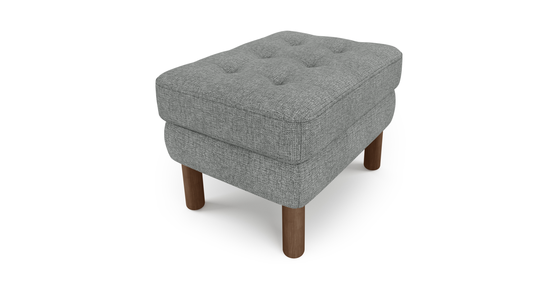 Modsy Puf Small Silindir Ahşap Ayak - Keten