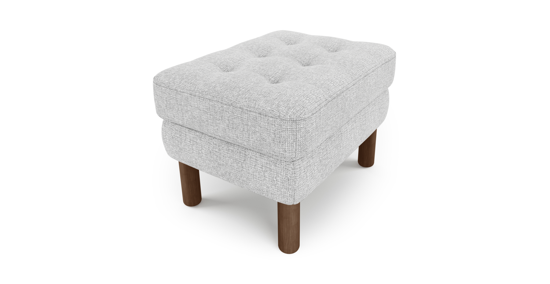 Modsy Puf Small Silindir Ahşap Ayak - Keten