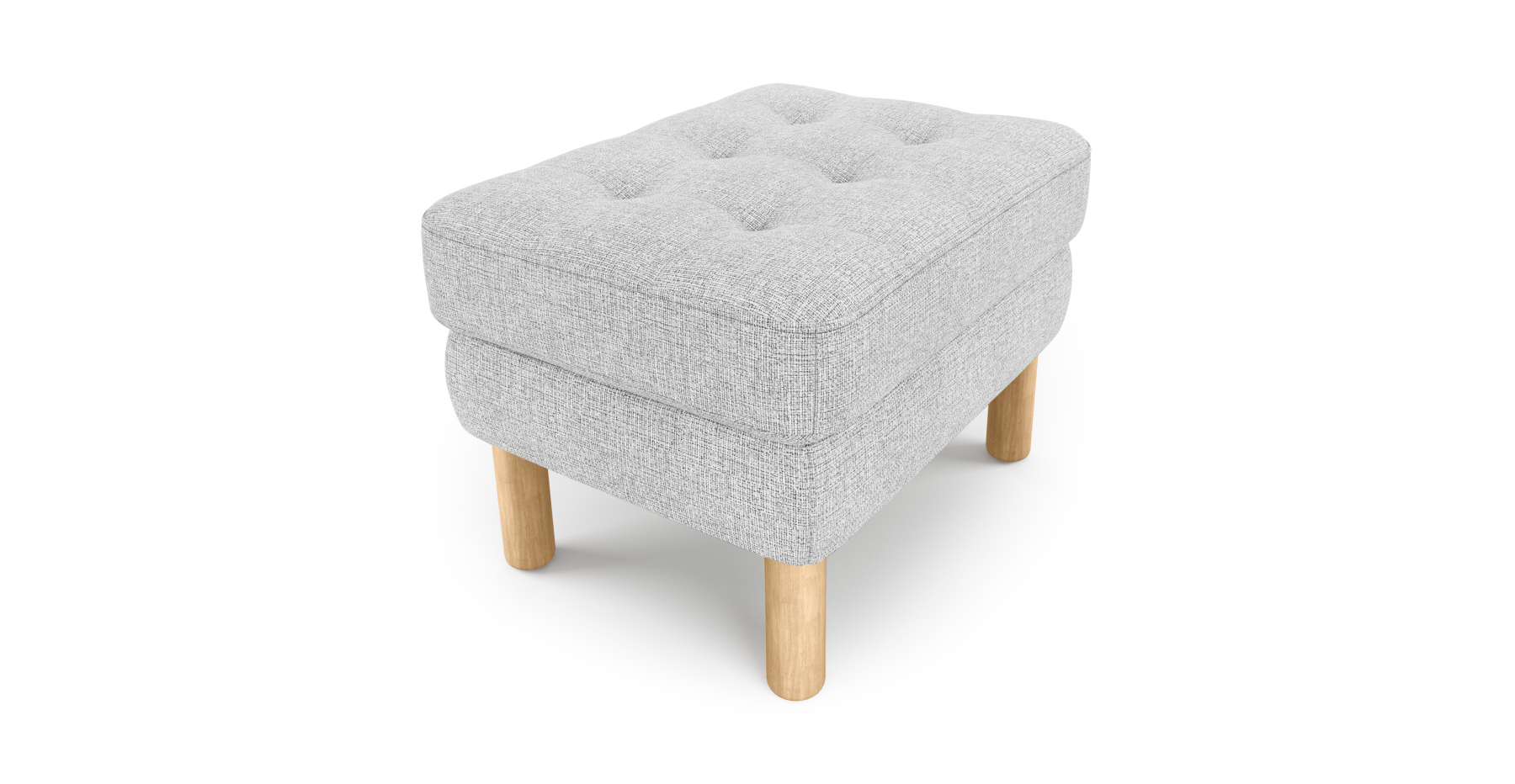 Modsy Puf Small Silindir Ahşap Ayak - Keten