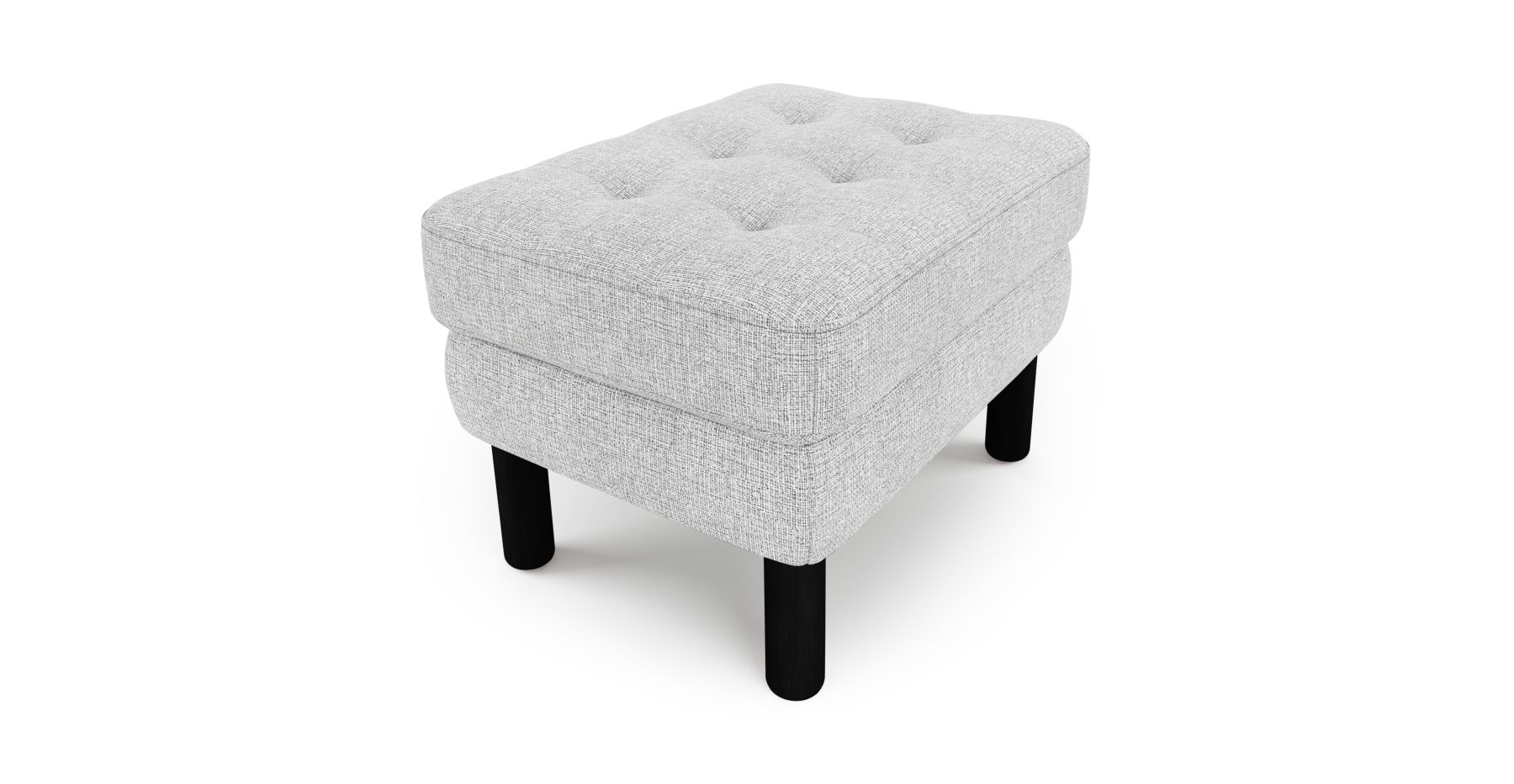 Modsy Puf Small Silindir Ahşap Ayak - Keten