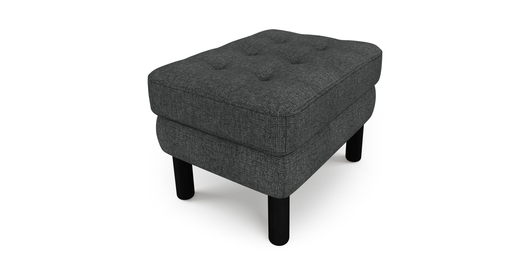 Modsy Puf Small Silindir Ahşap Ayak - Keten