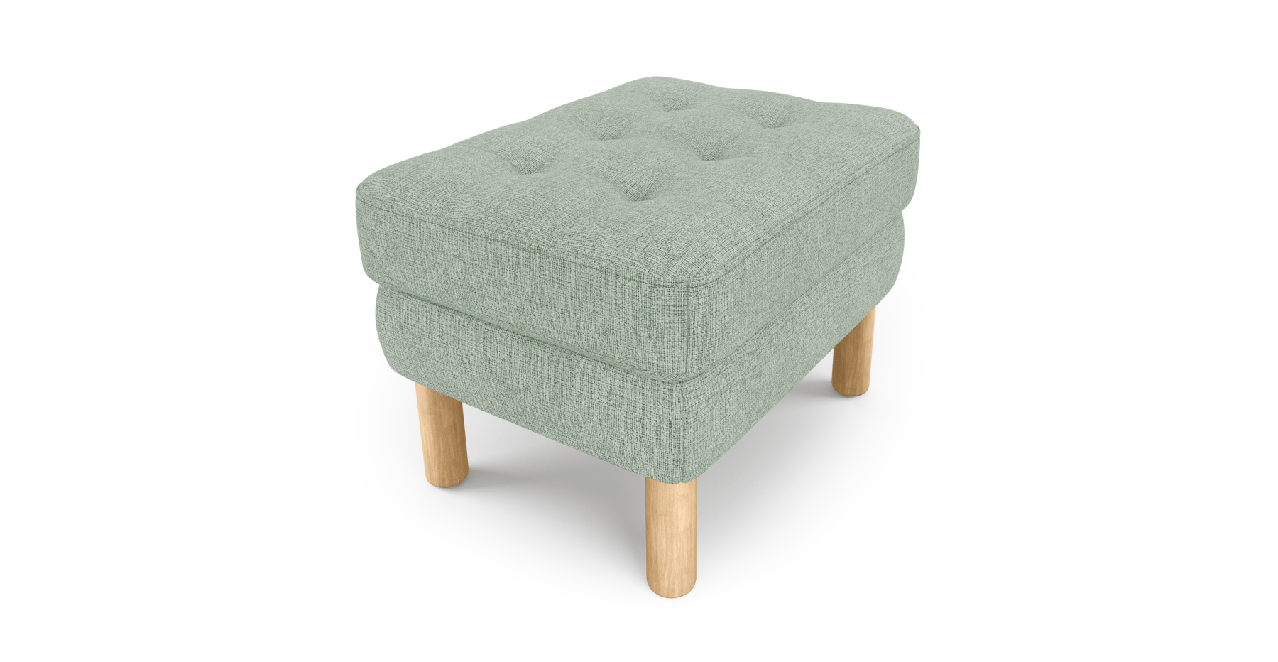 Modsy Puf Small Silindir Ahşap Ayak - Keten
