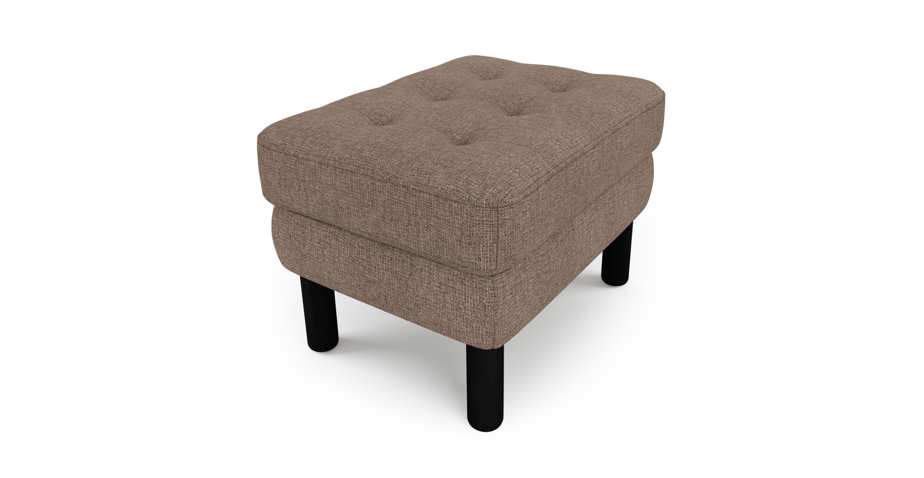 Modsy Puf Small Silindir Ahşap Ayak - Keten