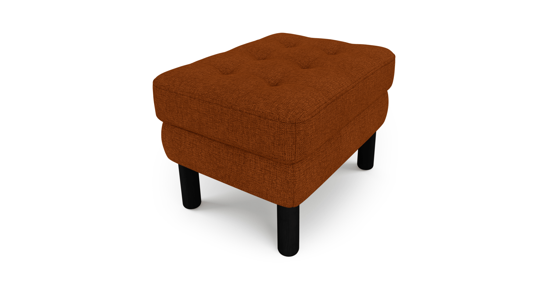 Modsy Puf Small Silindir Ahşap Ayak - Keten