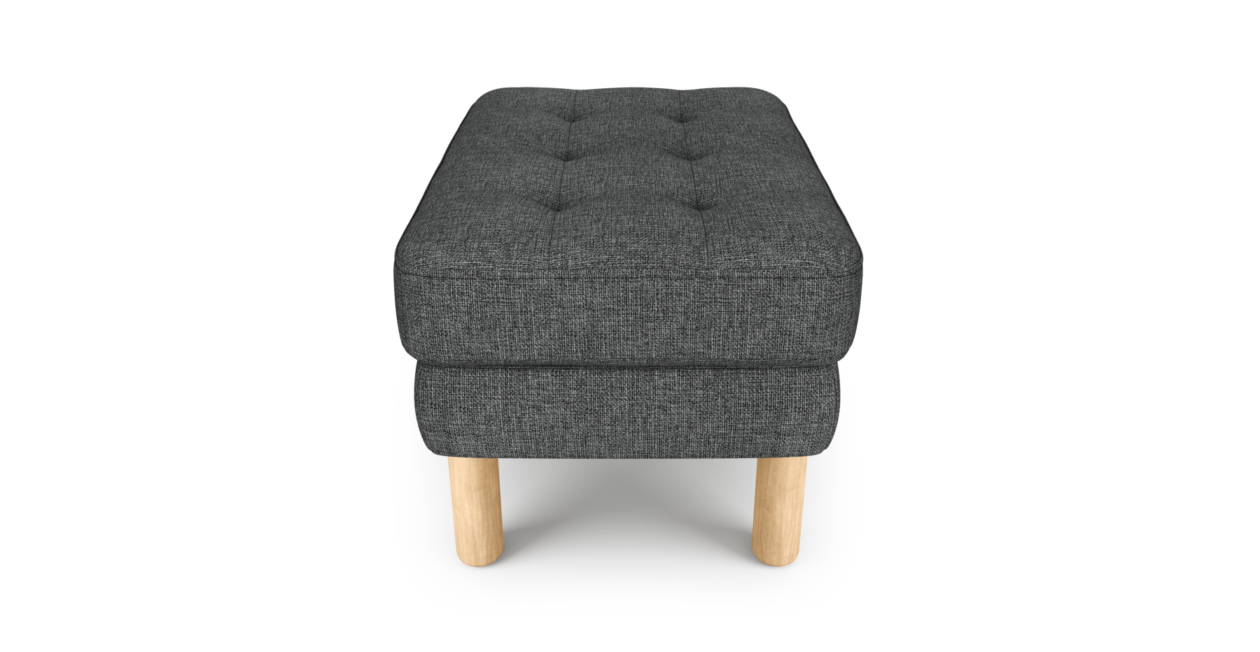Modsy Puf Small Silindir Ahşap Ayak - Keten