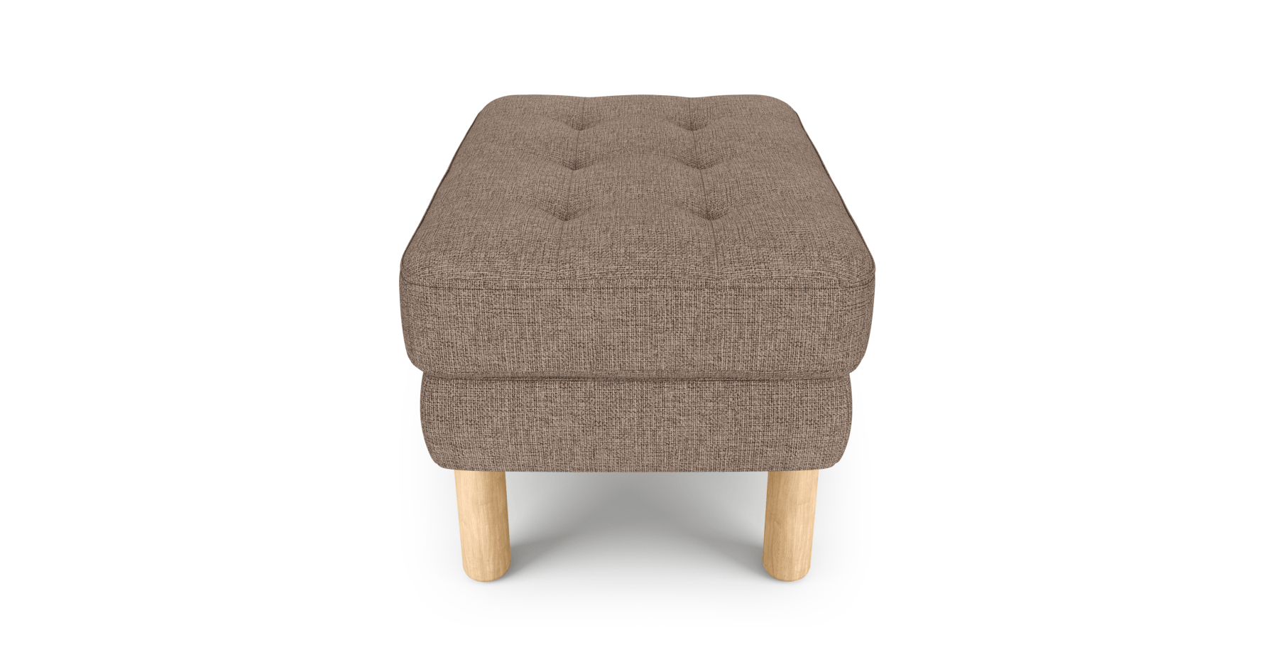 Modsy Puf Small Silindir Ahşap Ayak - Keten